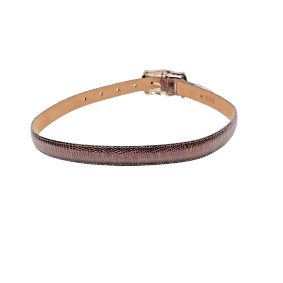Vintage Brown Skinny Leather Belt Women’s Minimal Classic Size M main image 7